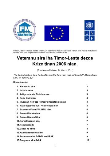 Veteranu sira iha Timor-Leste dezde Krize tinan 2006 nian.