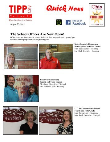 Quick News 8-23-2012 - Tipp City Exempted Village Schools