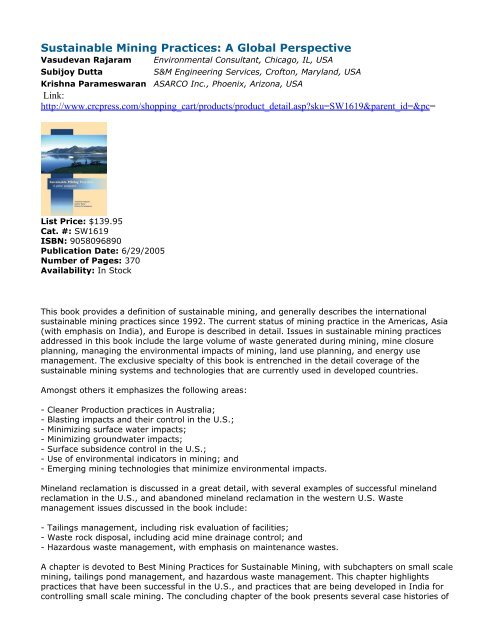 Sustainable Mining Practices: A Global Perspective