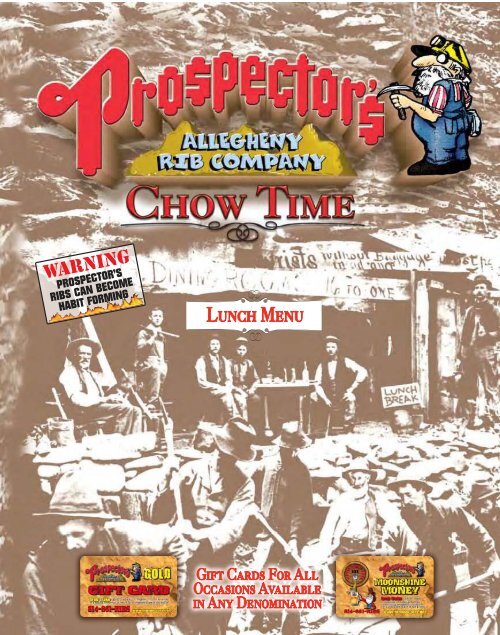 Print out our Lunch Menu [PDF] - Prospector's Allegheny Rib Company