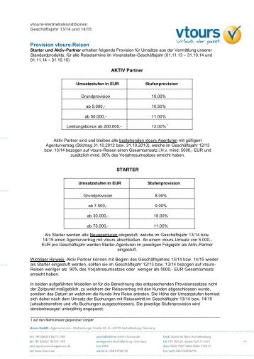 Vertriebskonditionen gÃ¼ltig ab 01.11.2013 (PDF) - V-Fit - Fit For Vtours