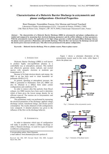 Characterization of a Dielectric Barrier Discharge in axisymmetric ...