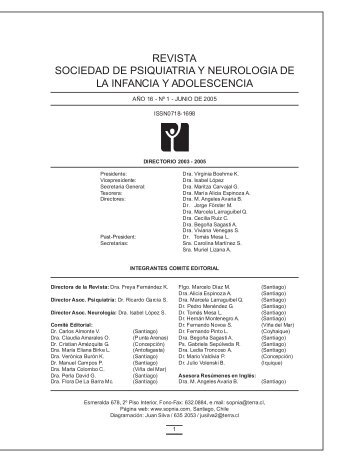 revista sociedad de psiquiatria y neurologia de la infancia