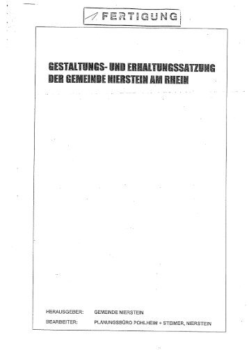 Erhaltungs- und Gestaltungssatzung - Verbandsgemeinde Nierstein ...