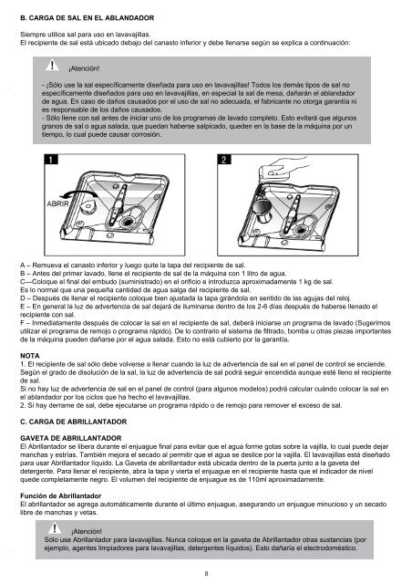 Manual de instrucciones, garantÃ­a y STA LAVAVAJILLAS LVJ ... - Atma