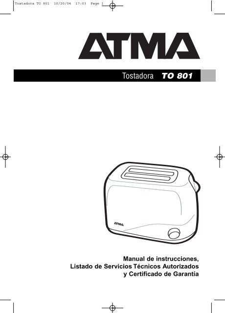 Tostadora TO 801 - Atma