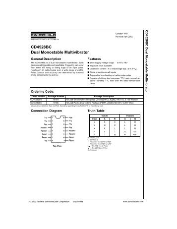 CD4528BC Dual Monostable Multivibrator - datasheet.free