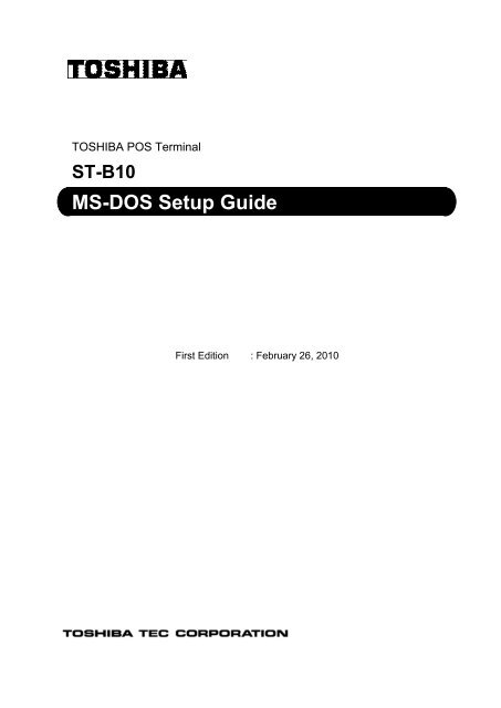 MS-DOS Setup Guide - Toshiba Tec