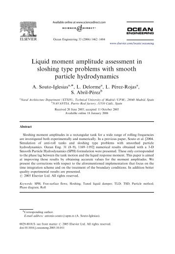 Liquid moment amplitude assessment in sloshing type problems ...