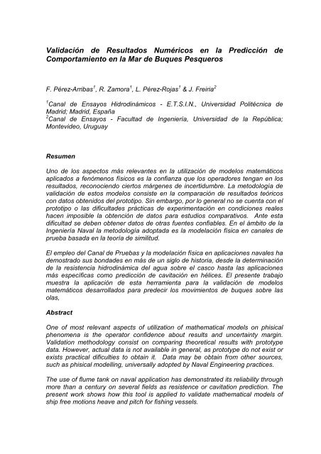 PDF file &#40;0.8 MB&#41; - Canal de Ensayos HidrodinÃ¡micos - Universidad ...