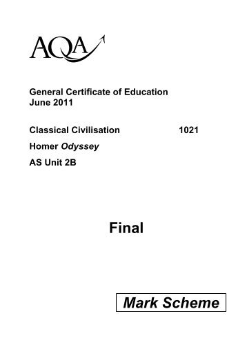 A-level Classical Civilisation Mark Scheme Unit 02 - Option B - AQA