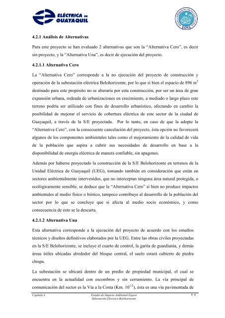 ESTUDIO DE IMPACTO AMBIENTAL EXPOST POR LA ... - CONELEC