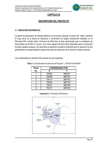 CAPÃTULO III DESCRIPCIÃN DEL PROYECTO - CONELEC