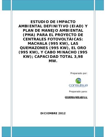 estudio de impacto ambiental definitivo (eiad) - CONELEC