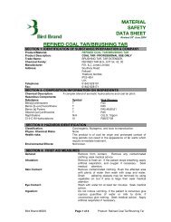 MATERIAL SAFETY DATA SHEET REFINED COAL ... - Bird Brand