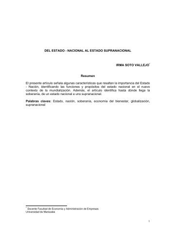 Del estado nacional al estado supranacional - Universidad de ...