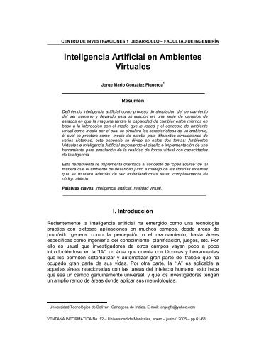 Inteligencia Artificial en Ambientes Virtuales - Universidad de ...