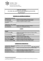 Commissions et les dÃ©lÃ©gations - AFIPA / VFA