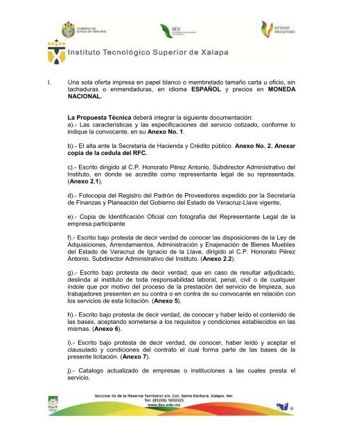 BASES DE LA LICITACION SIMPLIFICADA NUMERO ... - itsx.edu.mx