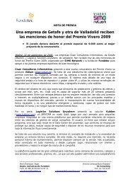 Una empresa de Getafe y otra de Valladolid reciben las ... - Fundetec