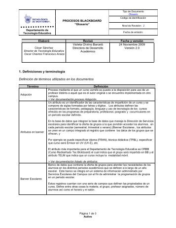 1. Definiciones y terminología Definición de términos utilizados en ...