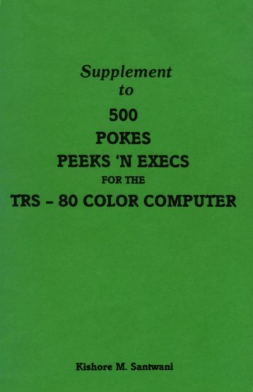 Supplement to 500 POKES, PEEKS 'N EXECS - TRS-80 Color ...