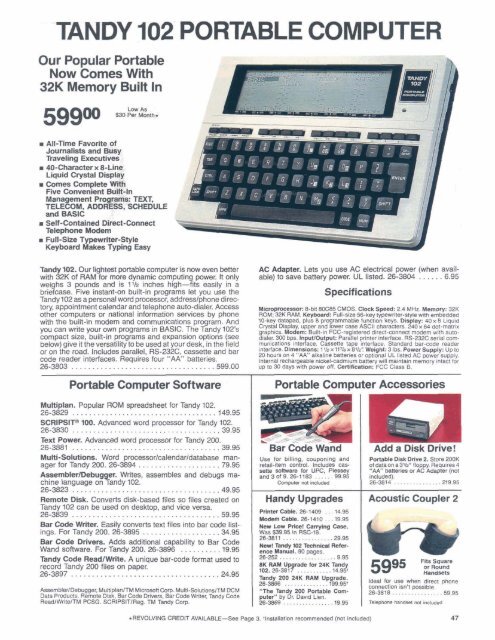 RSC-20 Computer Catalog (1989)(Radio Shack) - TRS-80 Color ...