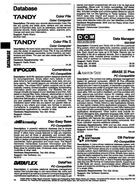 Tandy - TRS-80 Color Computer Archive