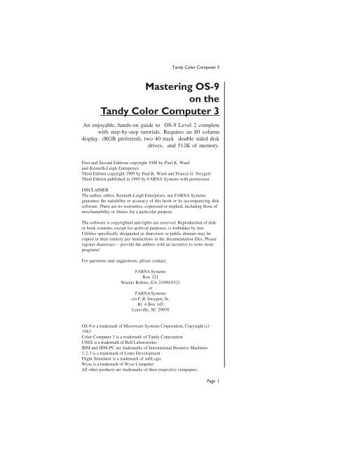 Mastering OS-9 on the Tandy Color Computer 3.pdf - TRS-80 Color ...