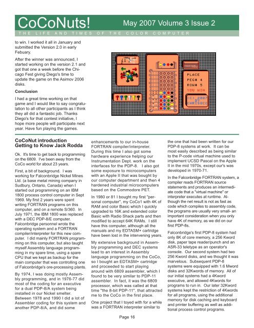 Coco Nutz! Vol 3 Issue 2, May 2007.pdf - TRS-80 Color Computer ...