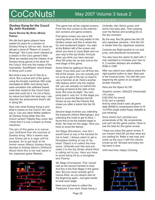 Coco Nutz! Vol 3 Issue 2, May 2007.pdf - TRS-80 Color Computer ...