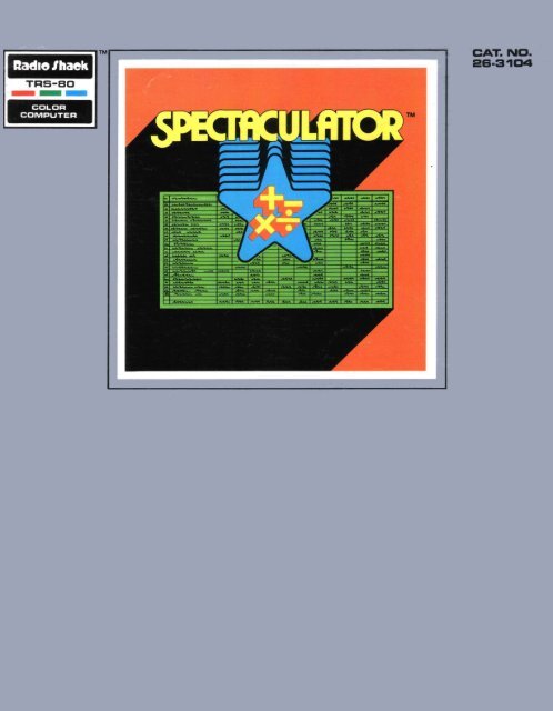 Spectaculator (1981)(Radio Shack) - TRS-80 Color Computer Archive
