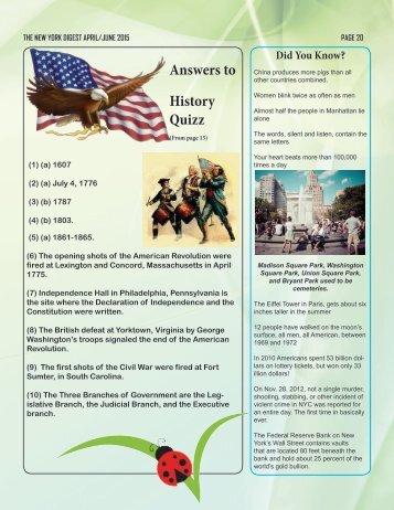 Answers to History Quizz