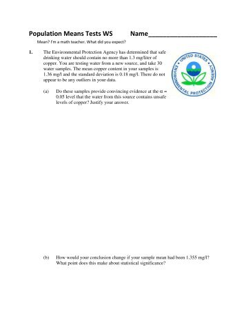 Population Means Tests WS Name
