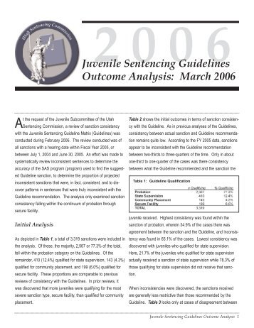 Juvenile Sentencing Guidelines Outcome Analysis - Utah ...