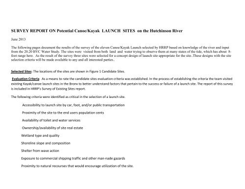 FINAL Report - Hutchinson River Restoration Project