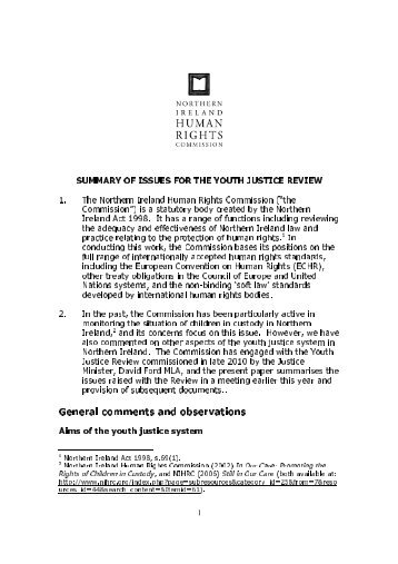 General comments and observations - Department of Justice