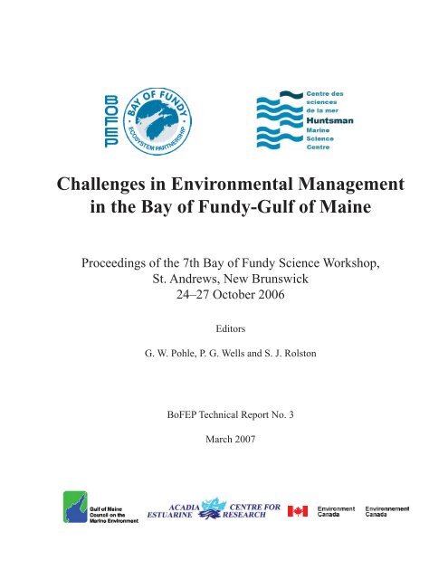 PDF download - Bay of Fundy Ecosystem Partnership