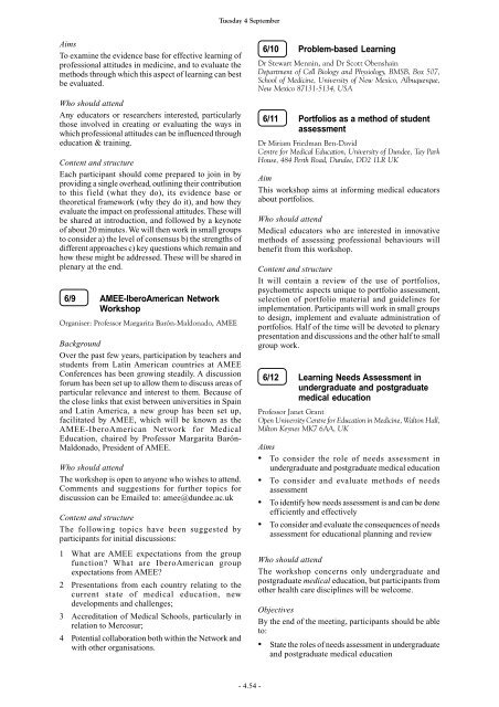 AMEE Berlin 2002 Programme