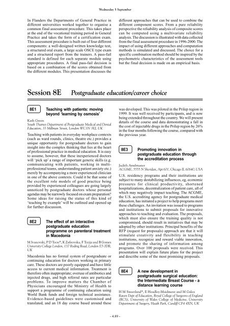 AMEE Berlin 2002 Programme