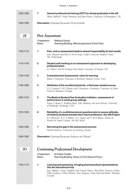 AMEE Berlin 2002 Programme