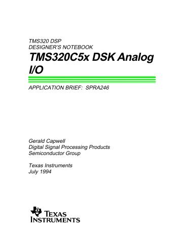 TMS320C5X DSK ANALOG I/O