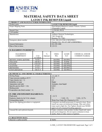 MSDS Liquid - Ashburn Chemical Technologies