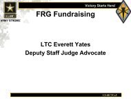 FRG Fundraising - Fort Jackson MWR