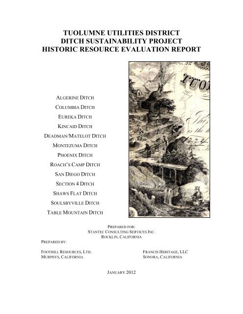 Historic Resource Evaluation Project - Tuolumne Utilities District