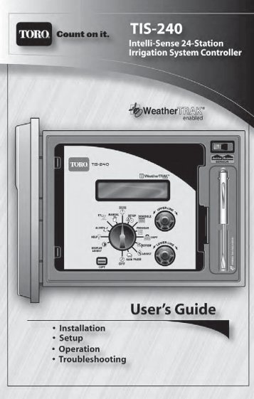 Toro TIS-240 Intelli-Sense 24 Station Weather-Trak ... - Irrigation Direct