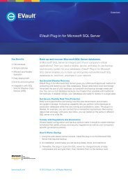 EVault Plug-in for Microsoft SQL Server