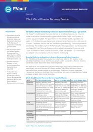 EVault Cloud Disaster Recovery Service portfolio datasheet (PDF)