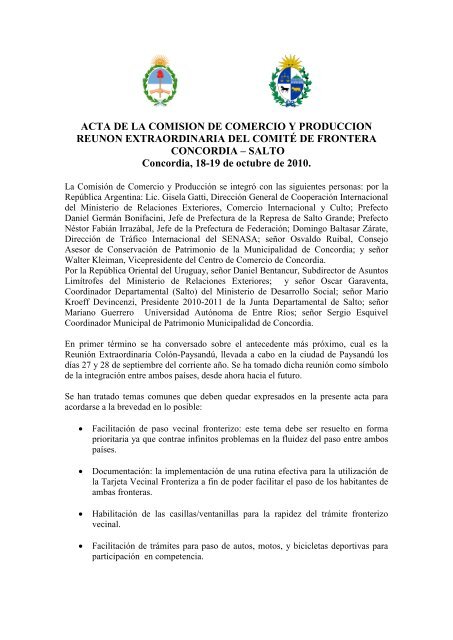 Acta ComisiÃ³n de Comercio y ProducciÃ³n - Cefir
