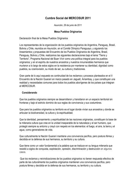 Mesa Pueblos Originarios - CEFIR